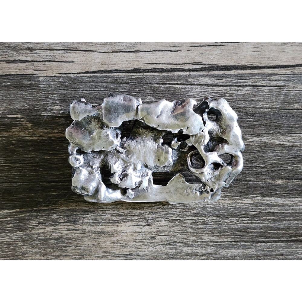Vintage Handmade Sterling Silver Nugget Cast Belt Buckle 113 grams, 4 oz